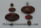 NGP8017 50*82mm - 52*86mm brecciated jasper pendant set jewelry