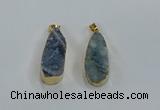 NGP8505 15*33mm - 17*40mm flat teardrop druzy agate pendants