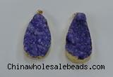 NGP8513 25*48mm - 27*52mm flat teardrop druzy agate pendants