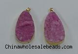 NGP8515 25*48mm - 27*52mm flat teardrop druzy agate pendants