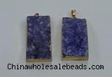 NGP8523 25*50mm - 27*53mm rectangle druzy agate pendants