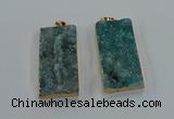 NGP8527 25*50mm - 27*53mm rectangle druzy agate pendants