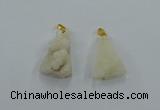NGP8574 18*25mm - 25*40mm triangle druzy agate pendants wholesale