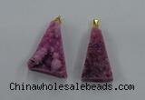 NGP8578 18*25mm - 25*40mm triangle druzy agate pendants wholesale