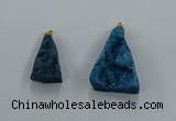 NGP8579 18*25mm - 25*40mm triangle druzy agate pendants wholesale