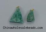 NGP8580 18*25mm - 25*40mm triangle druzy agate pendants wholesale