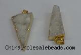 NGP8593 13*40mm - 20*35mm triangle druzy agate pendants wholesale