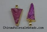 NGP8596 13*40mm - 20*35mm triangle druzy agate pendants wholesale