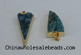 NGP8599 13*40mm - 20*35mm triangle druzy agate pendants wholesale