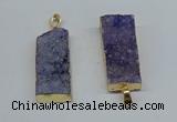 NGP8606 15*35mm - 16*40mm rectangle druzy agate pendants wholesale