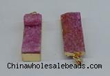 NGP8608 15*35mm - 16*40mm rectangle druzy agate pendants wholesale