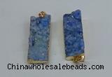 NGP8609 15*35mm - 16*40mm rectangle druzy agate pendants wholesale