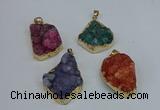 NGP8624 25*30mm - 28*40mm freeform druzy agate pendants wholesale