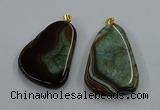 NGP8640 30*45mm - 35*50mm freeform druzy agate pendants wholesale