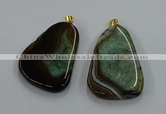 NGP8640 30*45mm - 35*50mm freeform druzy agate pendants wholesale