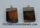 NGP8678 26*36mm rectangle druzy agate pendants wholesale