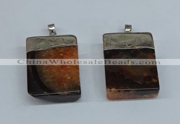 NGP8678 26*36mm rectangle druzy agate pendants wholesale