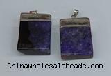 NGP8679 26*36mm rectangle druzy agate pendants wholesale