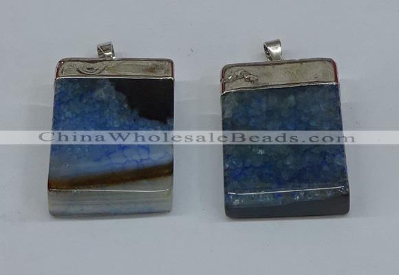 NGP8681 26*36mm rectangle druzy agate pendants wholesale