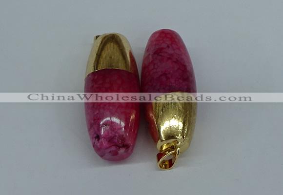 NGP8738 18*44mm rice agate gemstone pendants wholesale