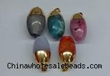 NGP8752 17*30mm rice agate gemstone pendants wholesale