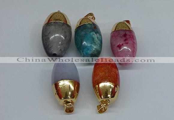 NGP8752 17*30mm rice agate gemstone pendants wholesale