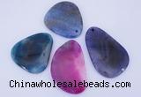 NGP876 5PCS 40-45mm*50-70mm freeform agate gemstone pendants