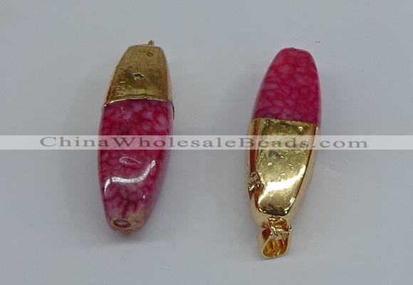 NGP8775 14*40mm rice agate gemstone pendants wholesale