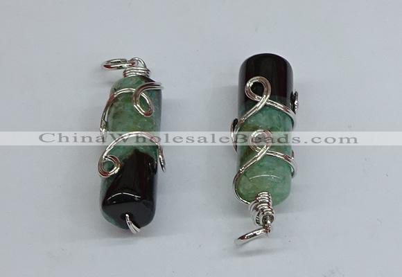 NGP8806 13*40mm tube agate gemstone pendants wholesale