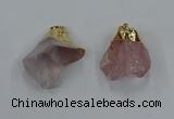 NGP8861 20*25mm - 30*40mm nuggets rose quartz gemstone pendants