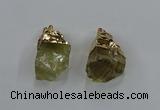 NGP8863 20*25mm - 30*40mm nuggets lemon quartz gemstone pendants