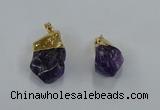 NGP8870 20*25mm - 30*40mm nuggets amethyst gemstone pendants