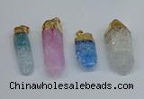 NGP8895 10*35mm - 20*45mm sticks crackle quartz pendants