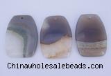 NGP912 5PCS 40*55mm flat drum agate druzy geode gemstone pendants