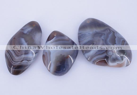 NGP935 2PCS 35-45mm*45-65mm nuggets botswana agate gemstone pendants