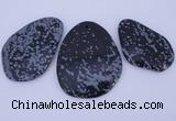 NGP947 5PCS 35-55mm*50-65mm freeform snowflake obsidian gemstone pendants