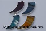 NGP9508 22*60mm - 25*65mm horn agate gemstone pendants wholesale