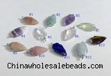 NGP9708 9*15mm arrowhead-shaped  mixed gemstone pendants wholesale