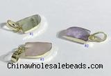 NGP9714 11*15mm horn-shaped  mixed gemstone pendants wholesale