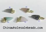 NGP9719 11*16mm arrowhead-shaped  mixed gemstone pendants wholesale