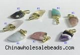 NGP9721 11*16mm horn-shaped  mixed gemstone pendants wholesale