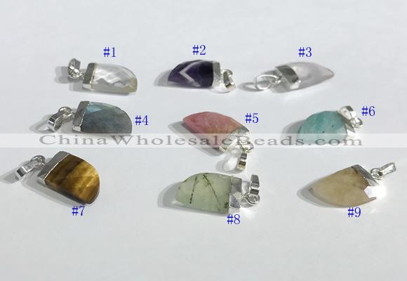 NGP9722 11*16mm horn-shaped  mixed gemstone pendants wholesale