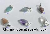 NGP9724 9*15mm arrowhead-shaped  mixed gemstone pendants wholesale