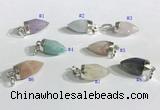 NGP9726 10*16mm bullet-shaped  mixed gemstone pendants wholesale