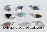NGP9729 11*15mm arrowhead-shaped  mixed gemstone pendants wholesale