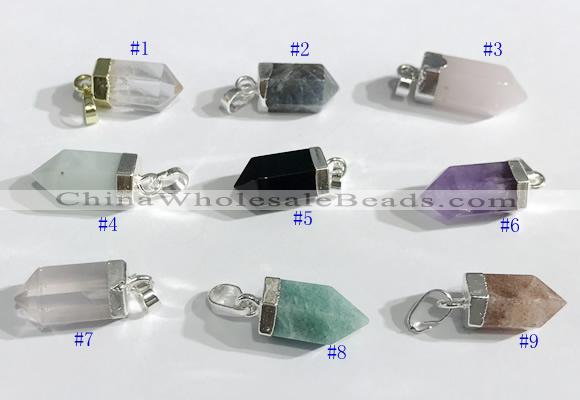 NGP9731 8*16mm sticks-shaped  mixed gemstone pendants wholesale