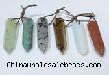 NGP9766 12*40mm-15*55mm sticks mixed gemstone pendants