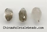 NGP9806 22*35mm - 25*40mm faceted nuggets smoky quartz pendants