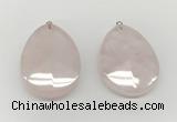 NGP9831 32*42mm - 35*45mm faceted nuggets rose quartz pendants