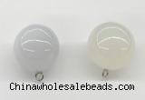 NGP9841 20mm round white agate gemstone pendants
